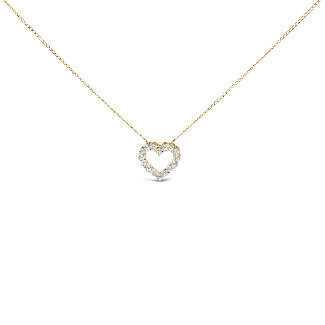 14K White Gold 1/2 Carat Lab Grown Diamond Heart Shape Pendant Necklace