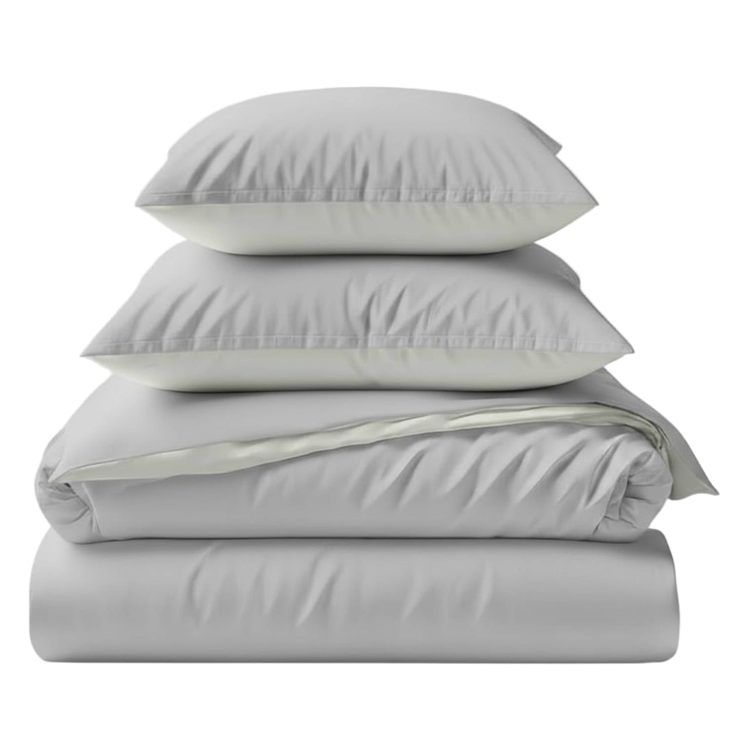 Two-Tone Bamboo Duvet Cover + 2 Shams Set