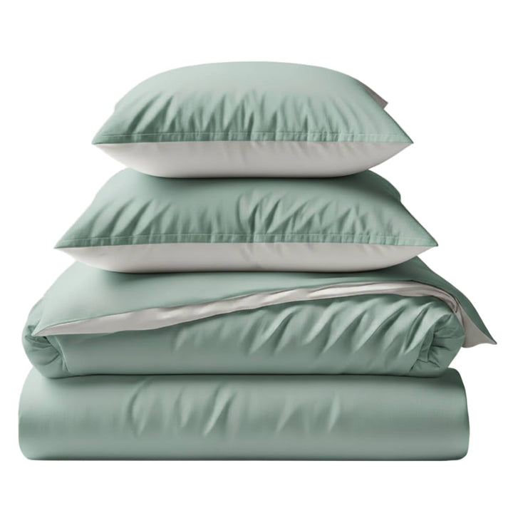 Two-Tone Bamboo Duvet Cover + 2 Shams Set