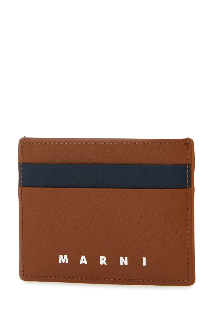 MARNI Two-Tone Mini Leather Cardholder