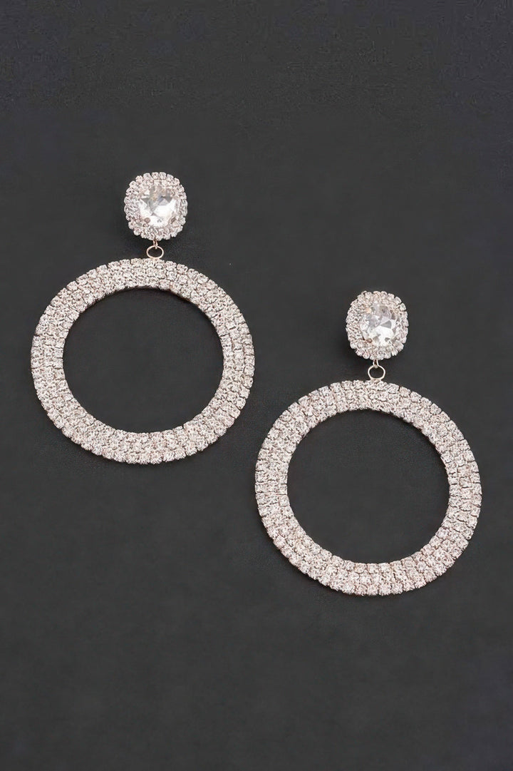 PLAZA Luxury Rhinestone Circular Drop Earrings: BYMANYC ® New York
