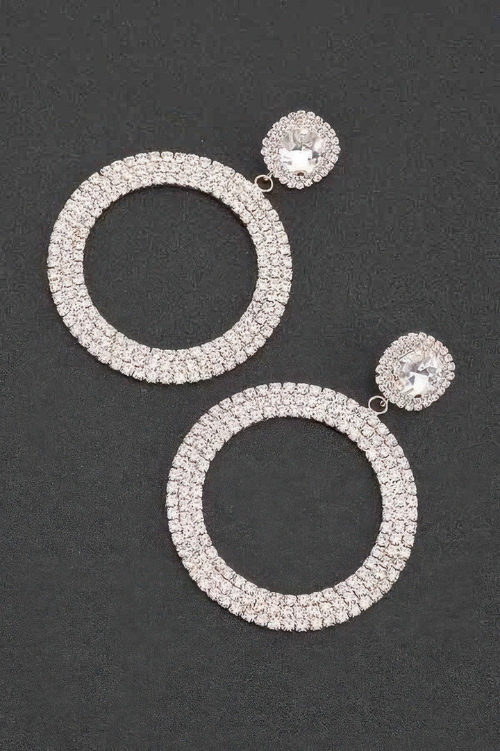 PLAZA Luxury Rhinestone Circular Drop Earrings: BYMANYC ® New York