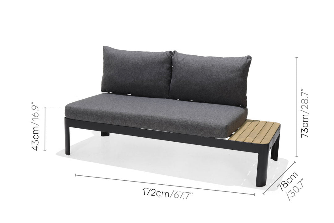 Portals Dark 2-Seat Sofa