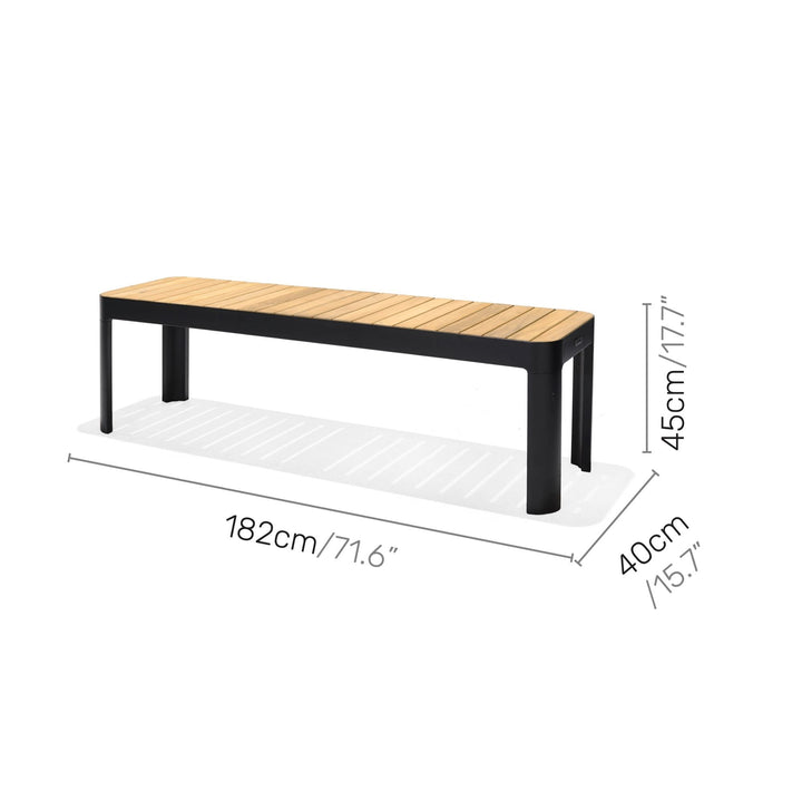 Portals Teak and Aluminum Picnic Bench