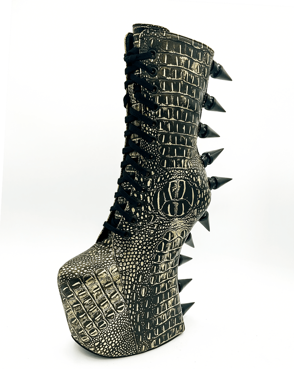 Prehistoric Gold Platform Boot