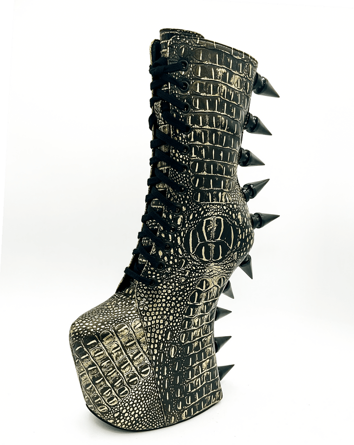Prehistoric Gold Platform Boot