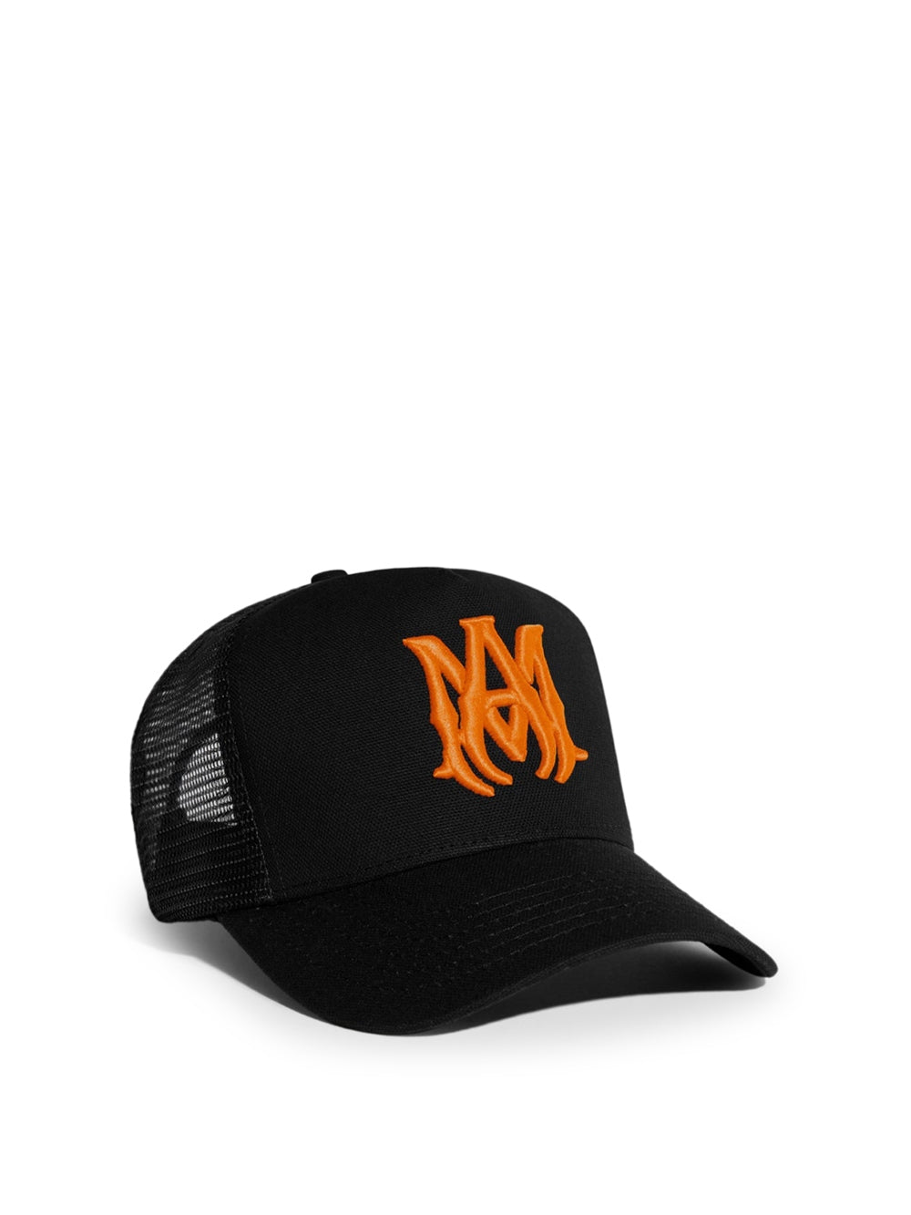 Amiri M Logo Trucker Hat 'Black/Orange'