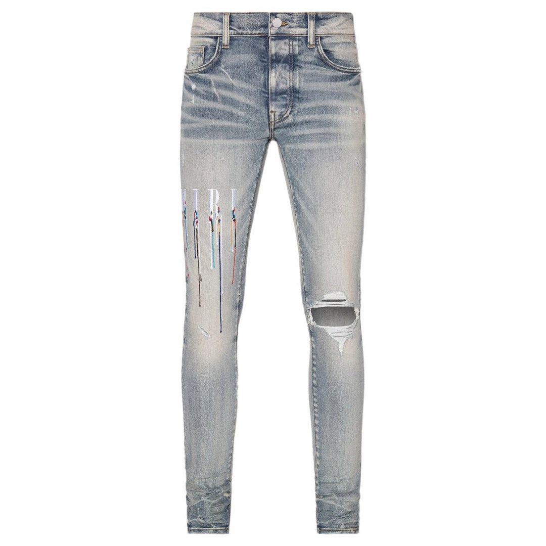 Amiri Paint Drop Logo Jean Clay Indigo
