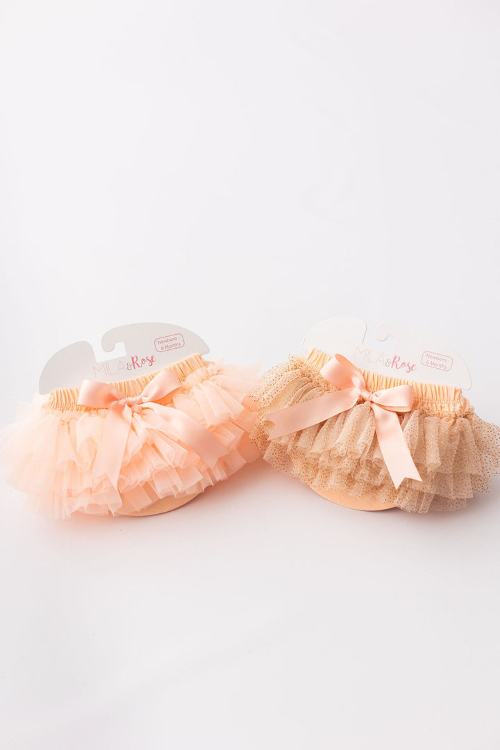 Peach &amp; Gold Glitter Tutu Bloomer