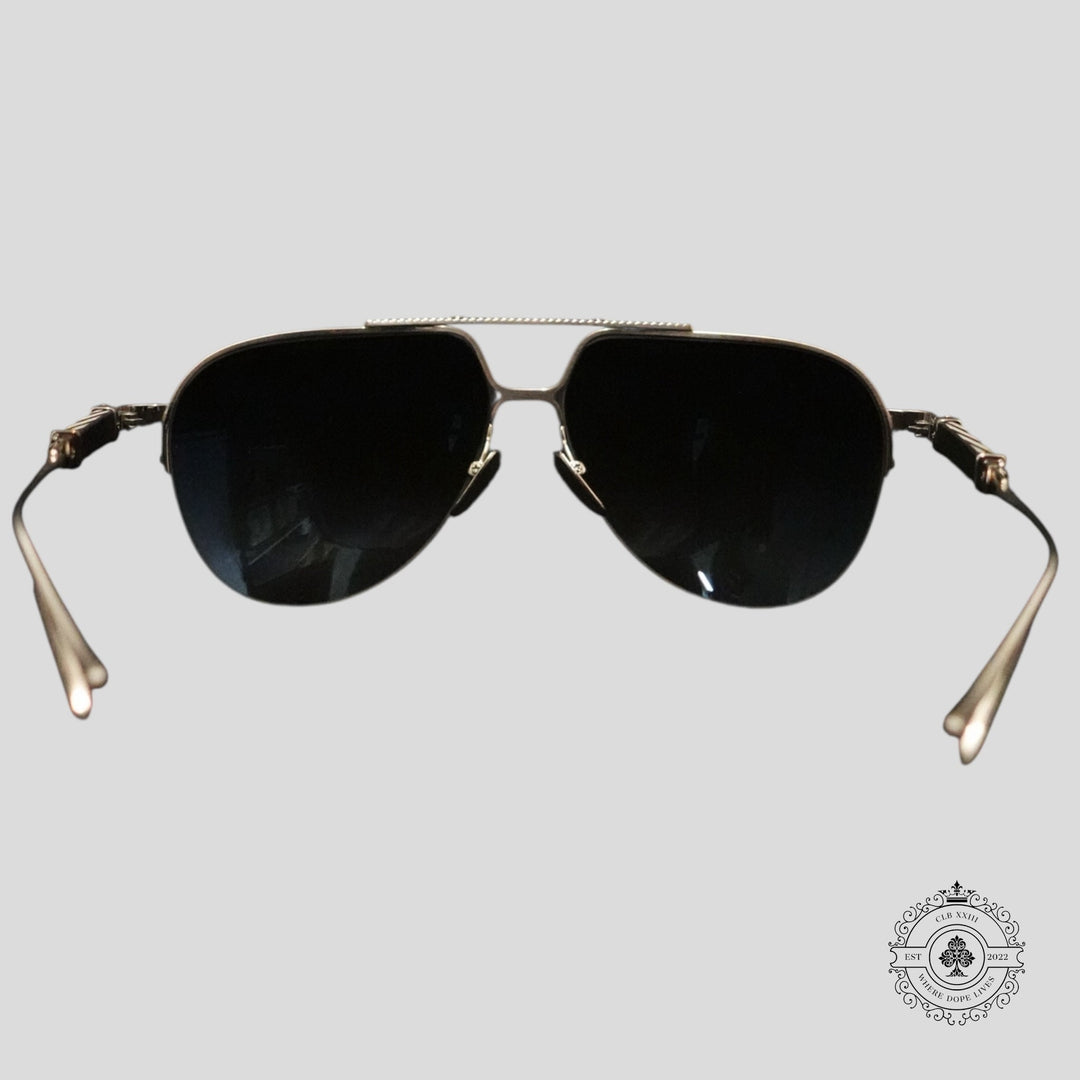 Chrome Hearts Full Metal Chicken Glasses in Zebra/Silver