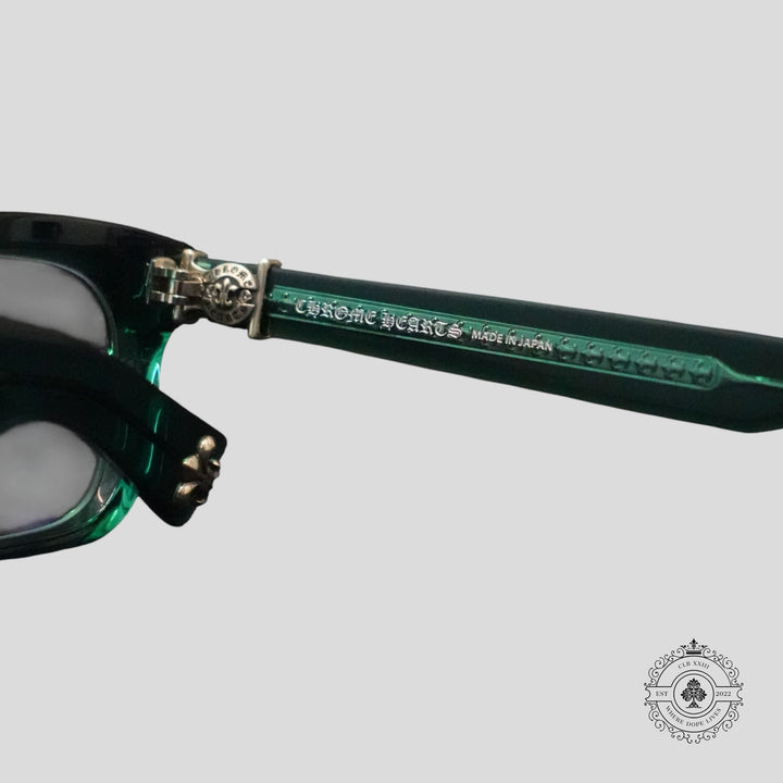 Chrome Hearts "See You In Tea" Sunglasses in Marine Green/Silver