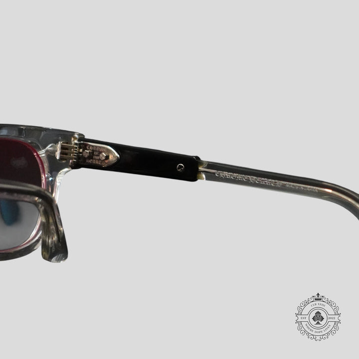 Chrome Hearts Jenna Tail Yea Glasses in Clear/Silver