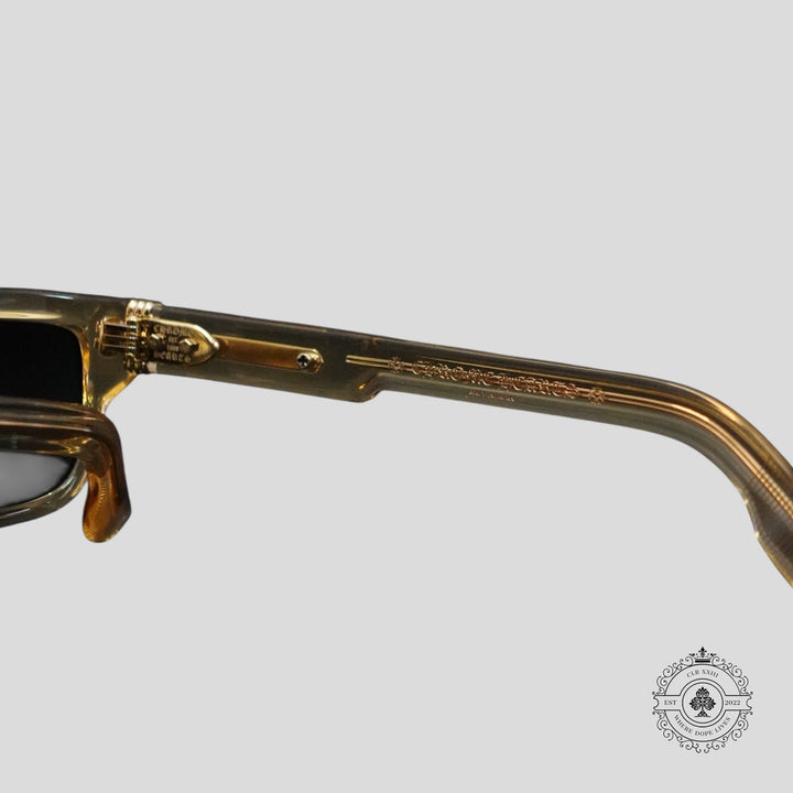 Chrome Hearts 2 Thick Sunglasses in Clear/Gold