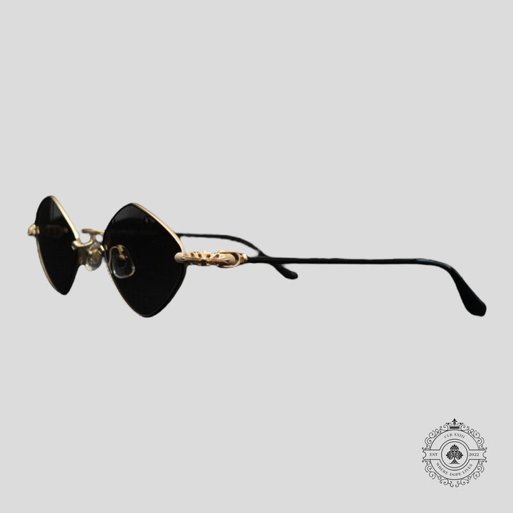Chrome Hearts Diamond Dog Sunglasses in Black/Gold