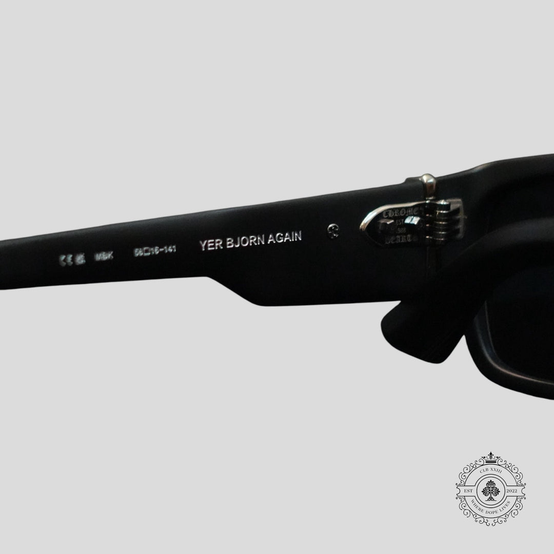 Chrome Hearts Yer Bjorn Again Glasses in Matte Black/Silver