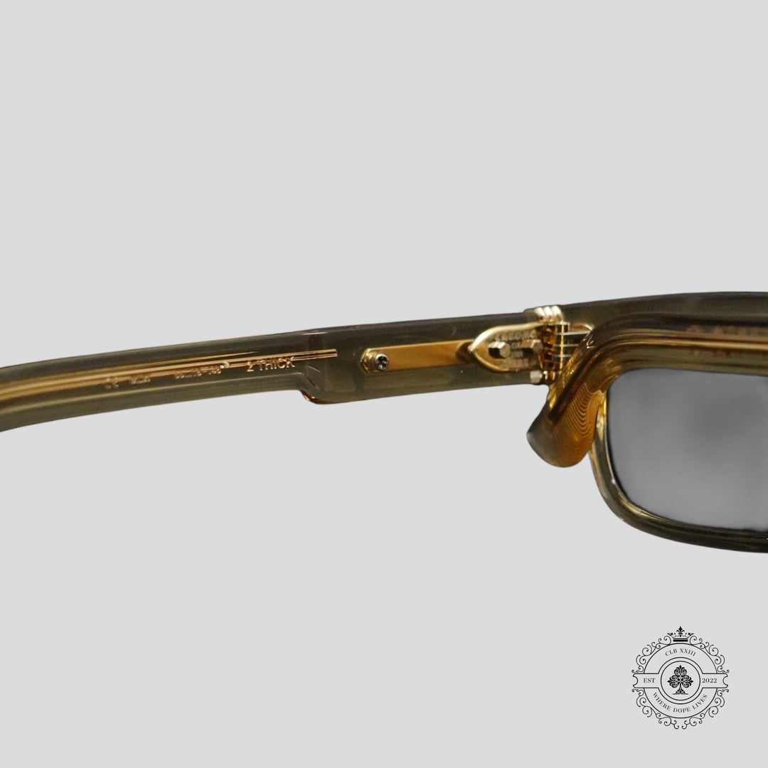 Chrome Hearts 2 Thick Sunglasses in Clear/Gold