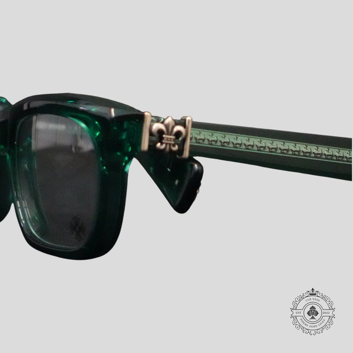 Chrome Hearts "See You In Tea" Sunglasses in Marine Green/Silver