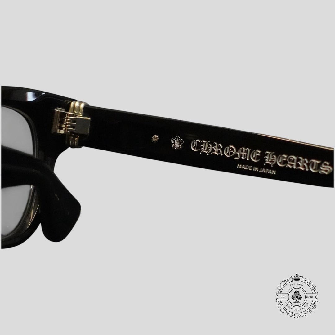 Chrome Hearts Diamond Embellished Cuntvoluted Glasses in Black/Silver