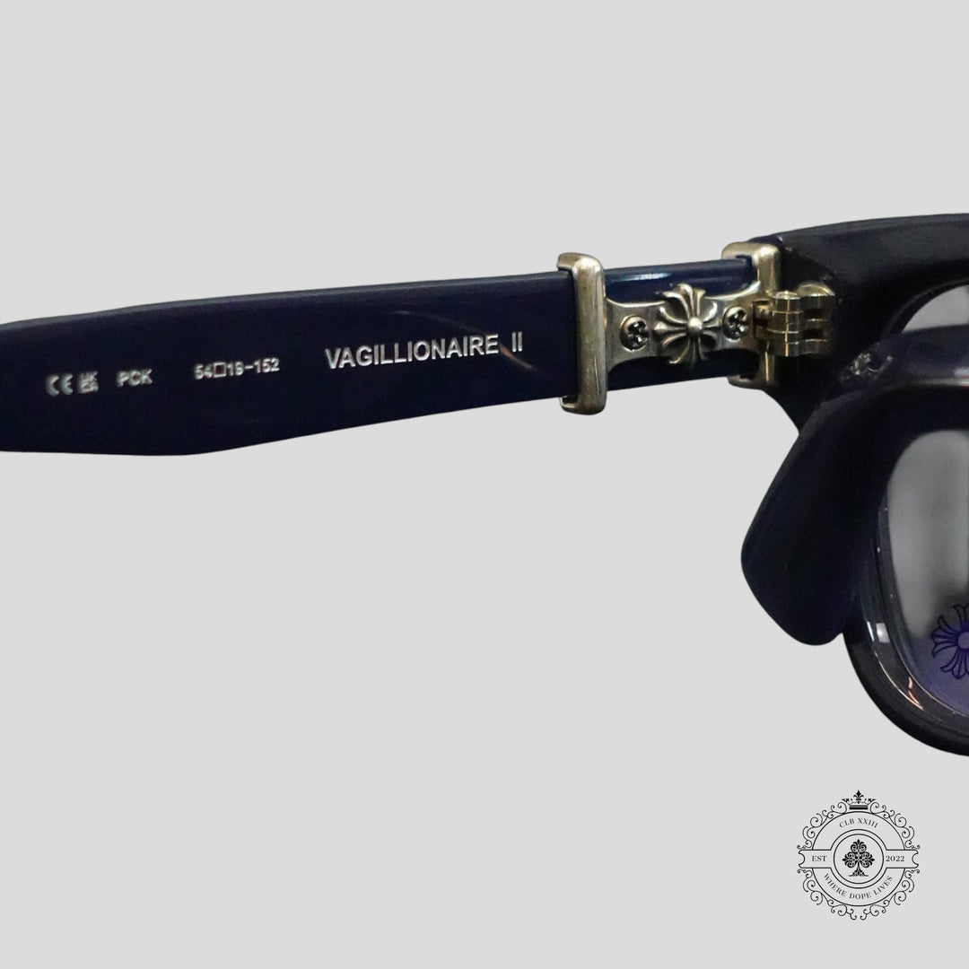 Chrome Hearts Vagillionaire II Glasses in Blue/Silver