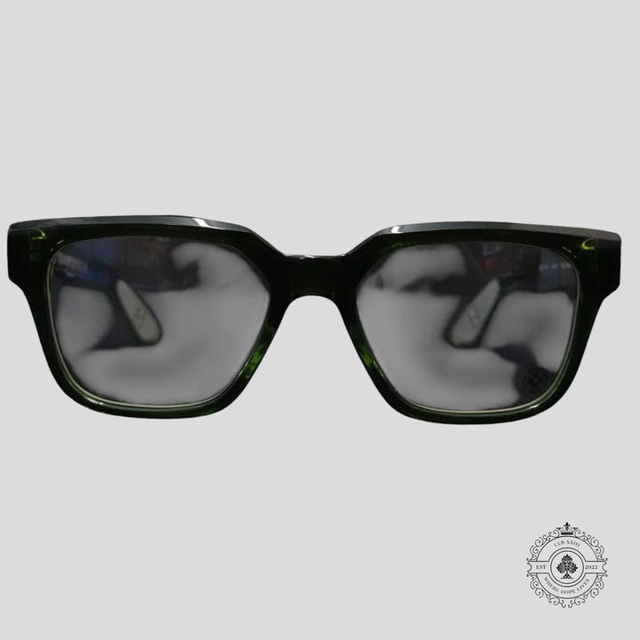Chrome Hearts Diamond Embellished Vagillionaire II Glasses in Green/Silver