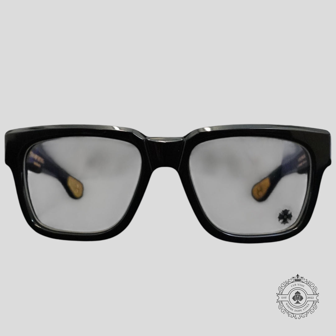 Chrome Hearts Box Officer Glasses in Black/Gold