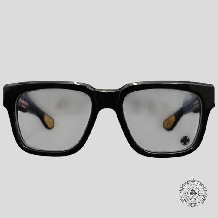Chrome Hearts Box Officer Glasses in Black/Gold