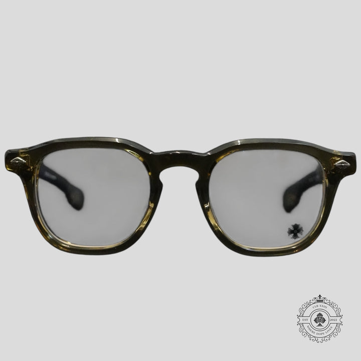 Chrome Hearts Chirp Chirp Glasses in Olive/Silver