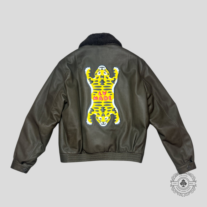 Louis Vuitton Tiger Patch Leather Blouson in Brown