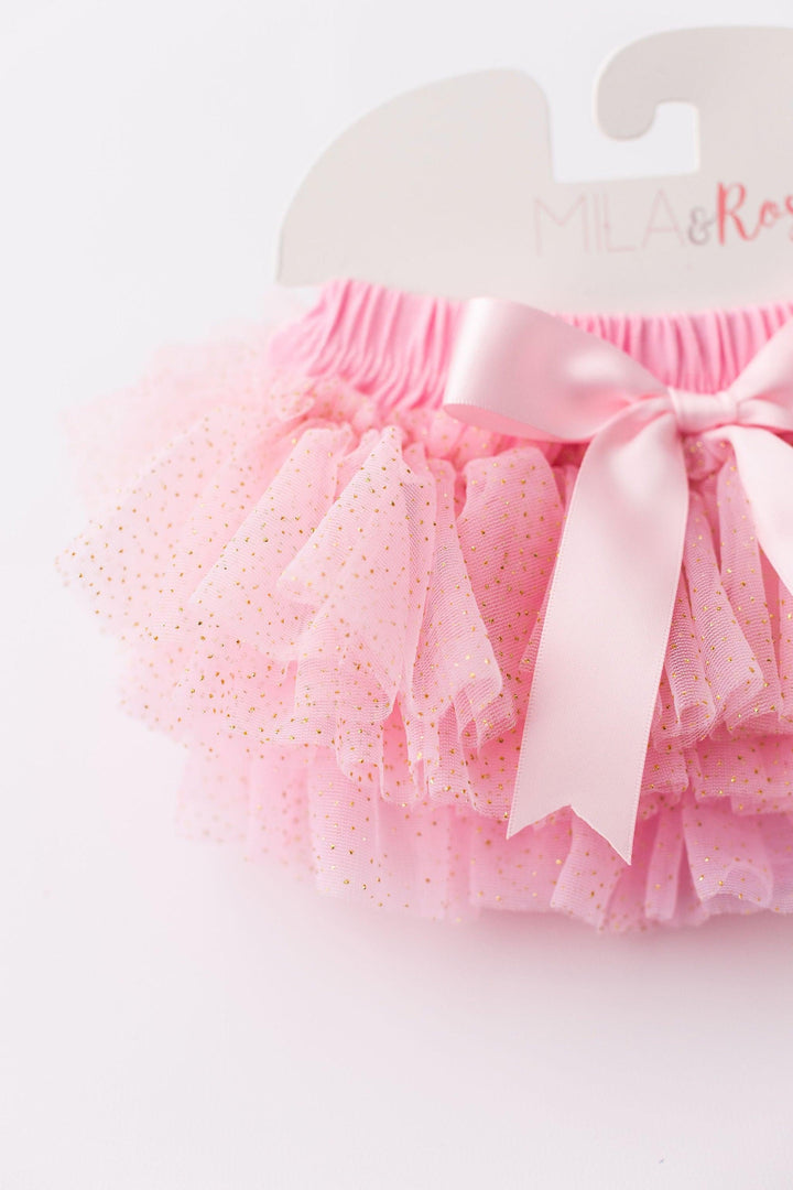 Pink &amp; Gold Glitter Ruffle Tutu Bloomer