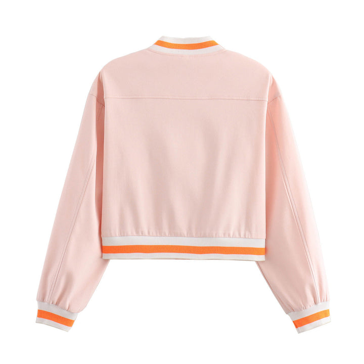 Pink Short Baseball-Style Jacket For Women, Williamsburg, BYMANYC New York.