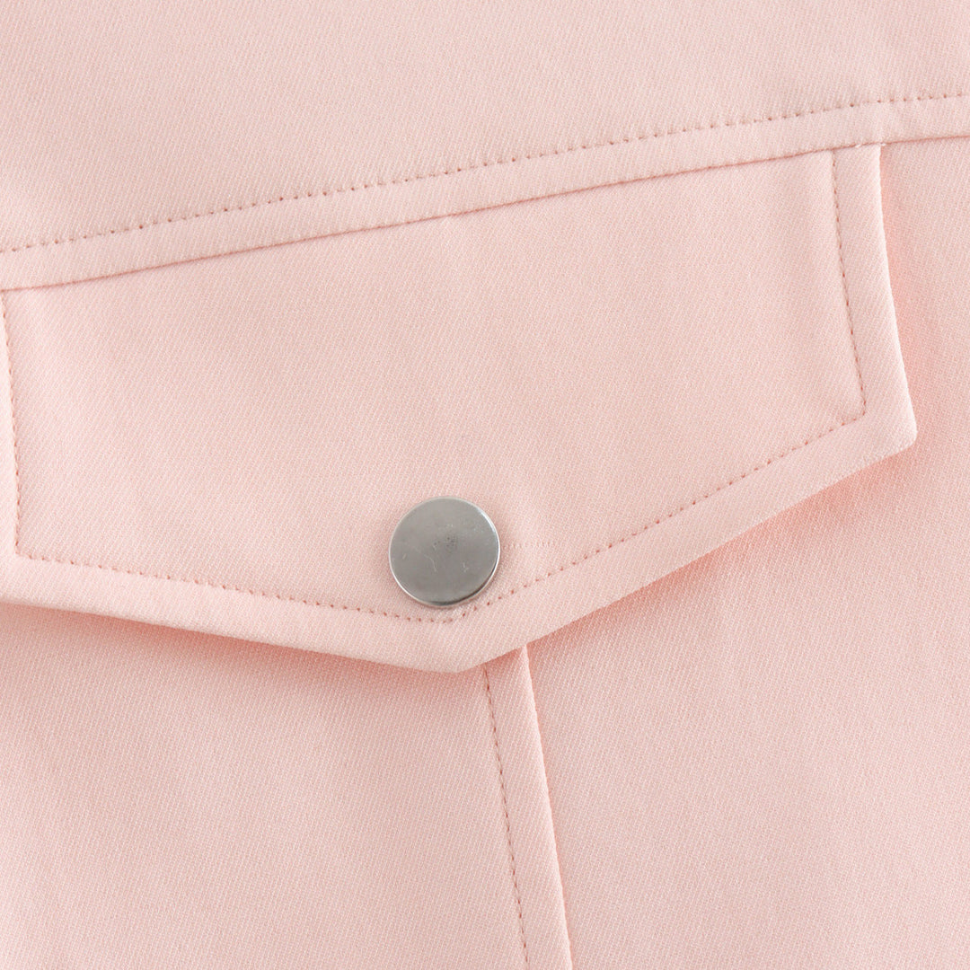Pink Short Baseball-Style Jacket For Women, Williamsburg, BYMANYC New York.