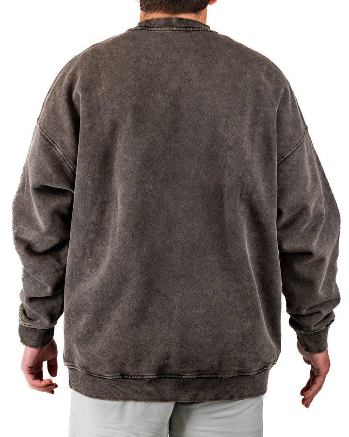 Embossed Spade Crewneck - Washed Iron
