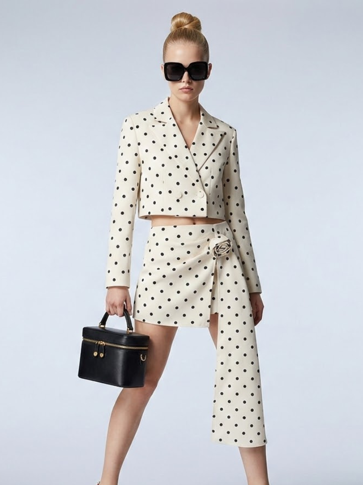 Polka Dot BOWERY Jacket &amp; Skirt Set Prêt-à-Porter BYMANYC ® New York