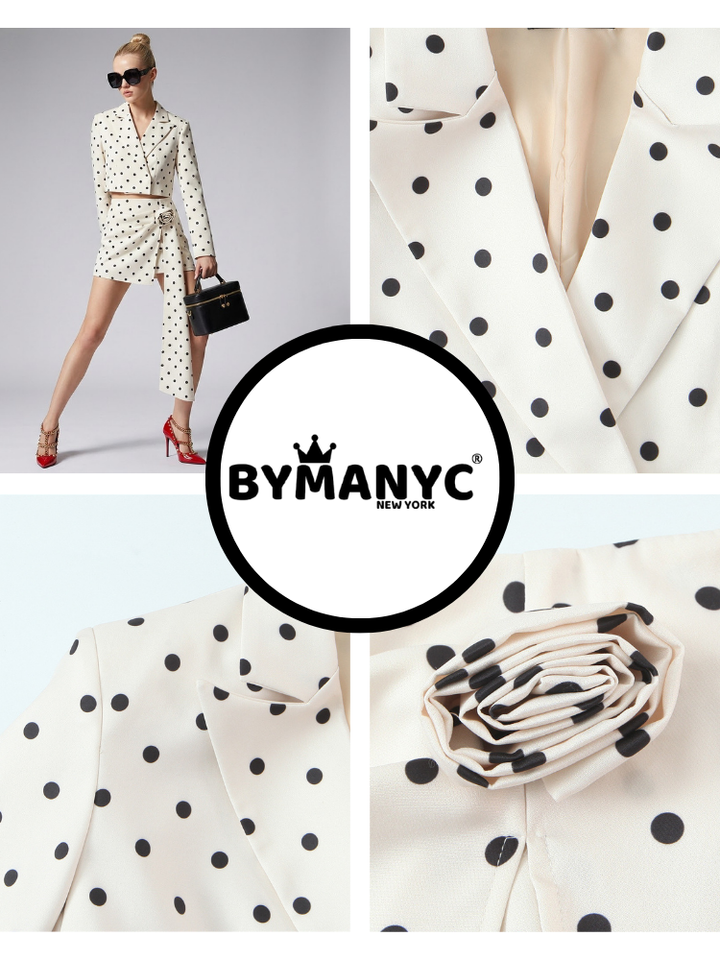 Polka Dot BOWERY Jacket &amp; Skirt Set Prêt-à-Porter BYMANYC ® New York