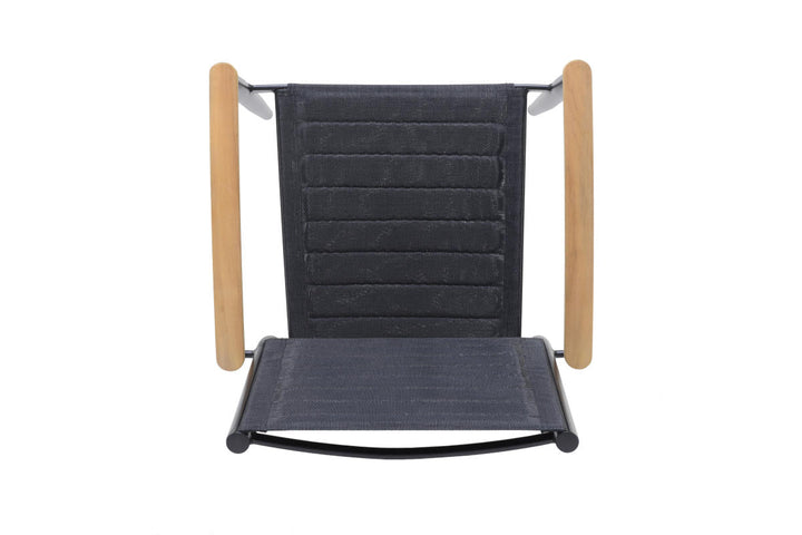 Portals Dark Lite FSC Teak Wood and Aluminum Rectangular Dining Set