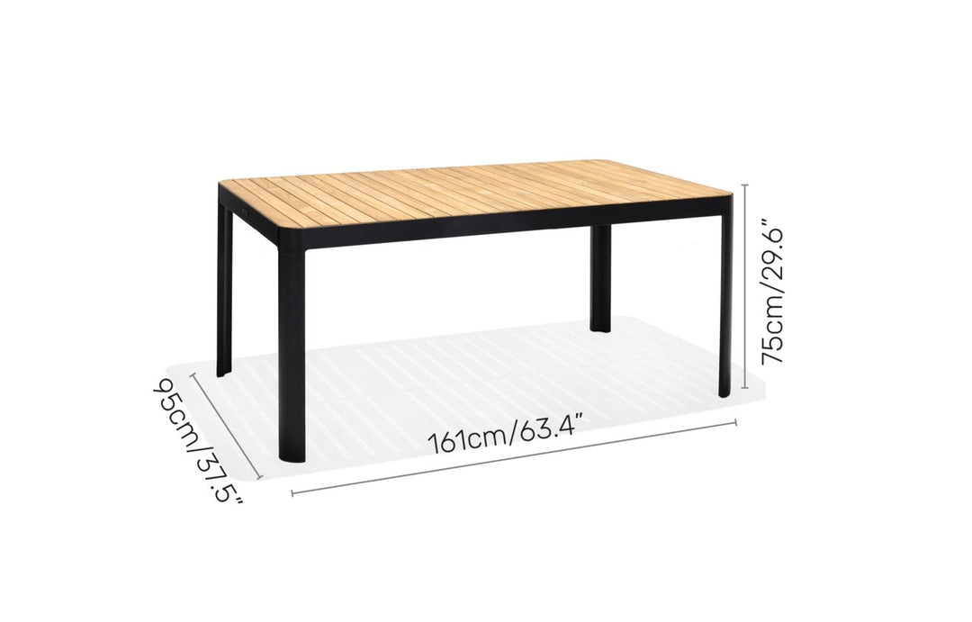Portals Dark 4 Seater Carver Rectangular Dining set