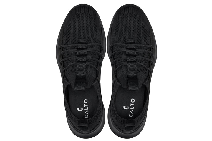 CALTO - Q130 - 2.4 Inches Taller (Black/Black Sole) - Ultra Lightweight Sneakers