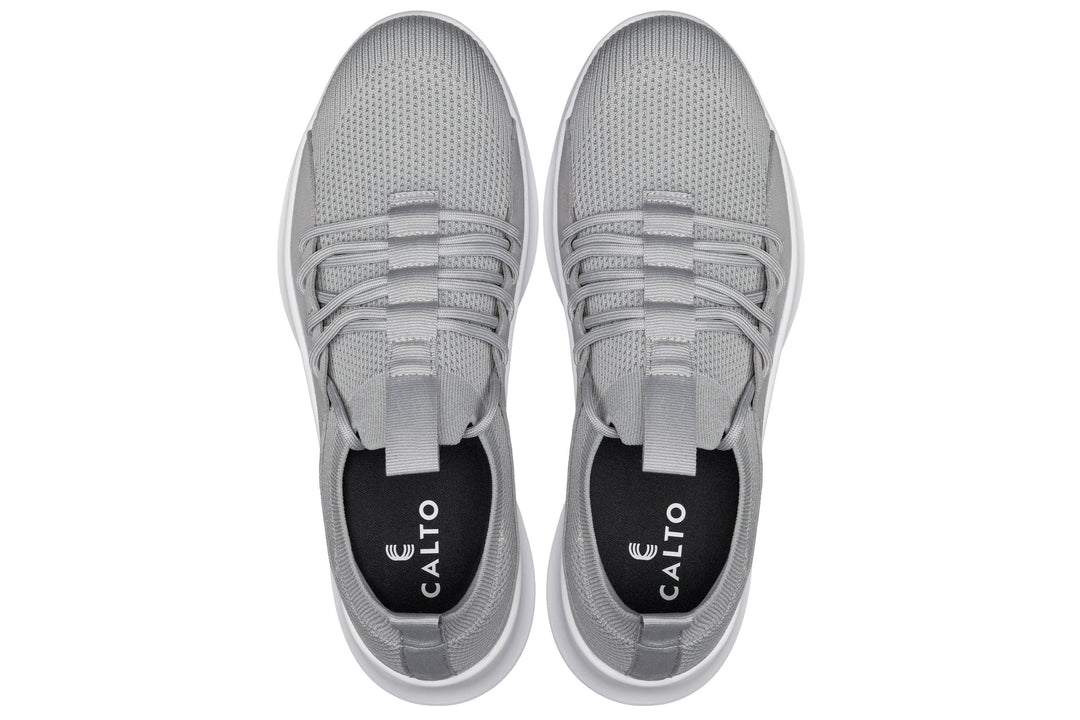 CALTO - Q134 - 2.4 Inches Taller (Light Gray/White Sole) - Ultra Lightweight Sneakers