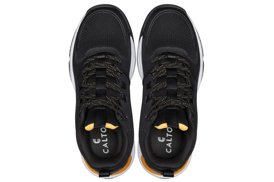 CALTO - Q391 - 3 Inches Taller (Black/Orange) - Basketball High-Top Sneakers