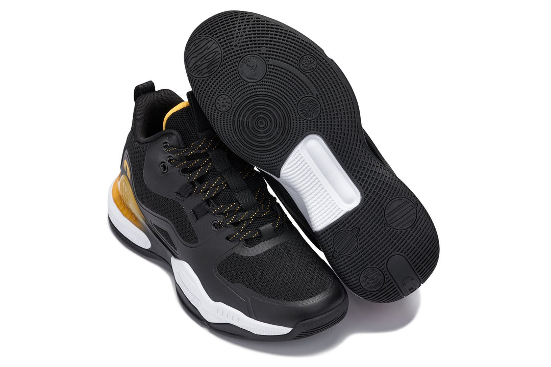 CALTO - Q391 - 3 Inches Taller (Black/Orange) - Basketball High-Top Sneakers