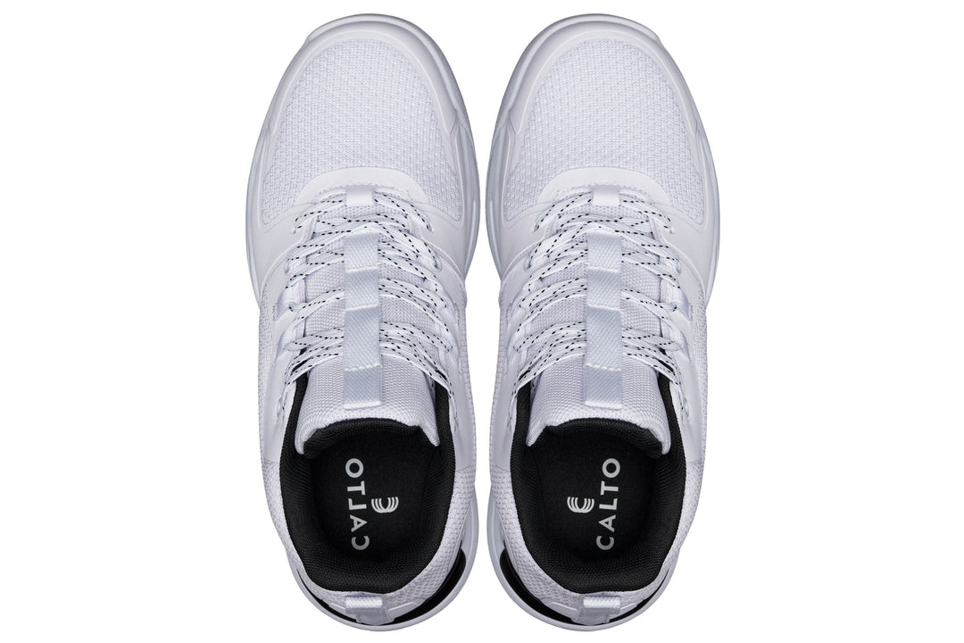 CALTO - Q394 - 3 Inches Taller (White/Black) - Basketball High-Top Sneakers