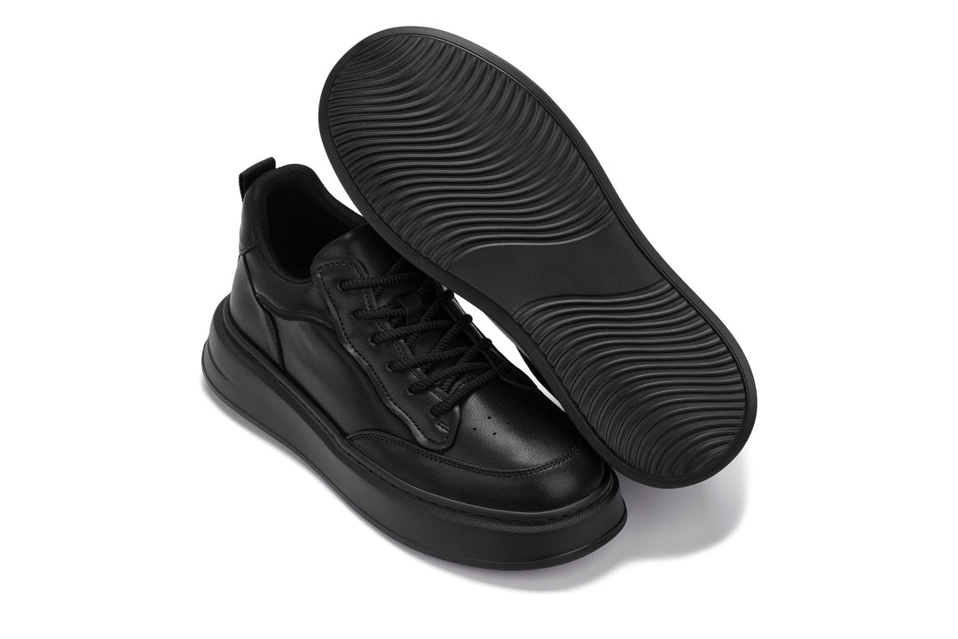 CALTO - Q430 - 2.6 Inches Taller Lightweight (Black/Black Sole) - Chunky Sole Sneakers