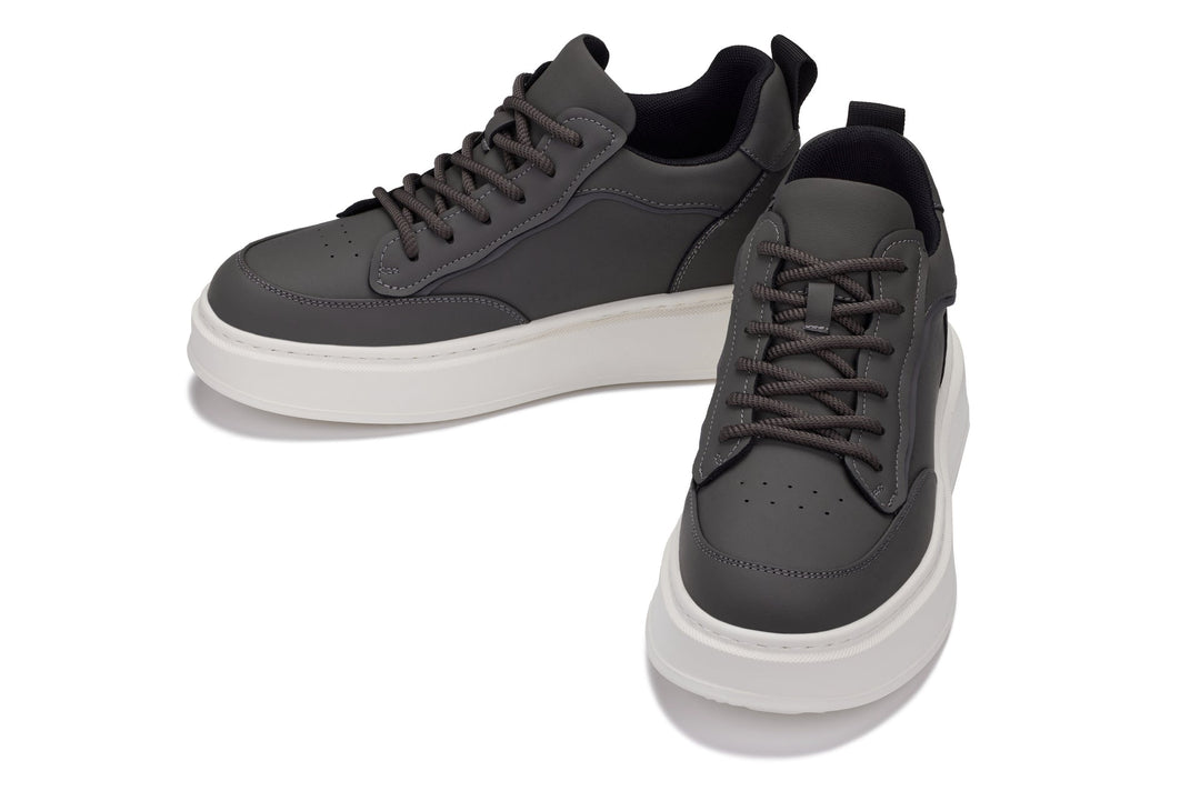 CALTO - Q432 - 2.6 Inches Taller Lightweight (Grey/White Sole) - Chunky Sole Sneakers