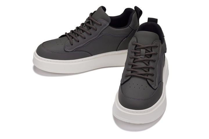 CALTO - Q432 - 2.6 Inches Taller Lightweight (Grey/White Sole) - Chunky Sole Sneakers