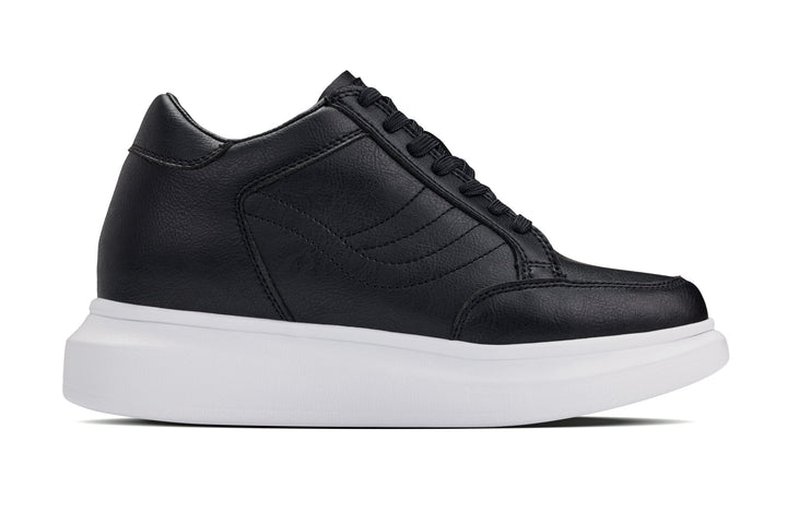 CALTO - Q510 - 2.6 Inches Taller Lightweight (Black/White Sole) - Chunky Sole Sneakers