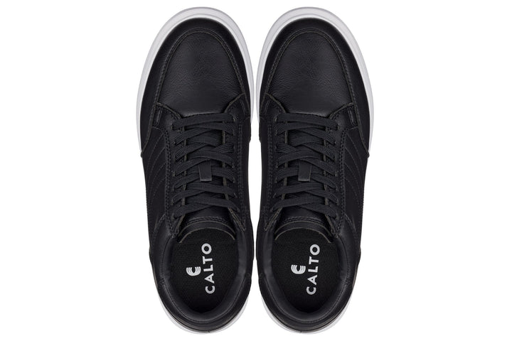 CALTO - Q510 - 2.6 Inches Taller Lightweight (Black/White Sole) - Chunky Sole Sneakers
