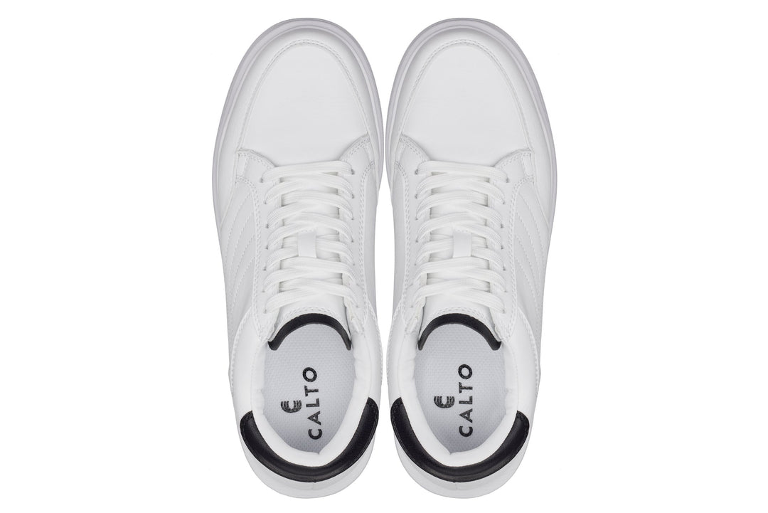 CALTO - Q511 - 2.6 Inches Taller Lightweight (White/White Sole) - Chunky Sole Sneakers