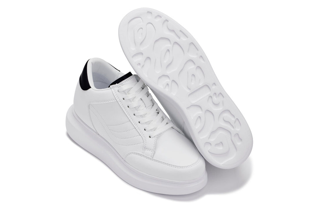CALTO - Q511 - 2.6 Inches Taller Lightweight (White/White Sole) - Chunky Sole Sneakers