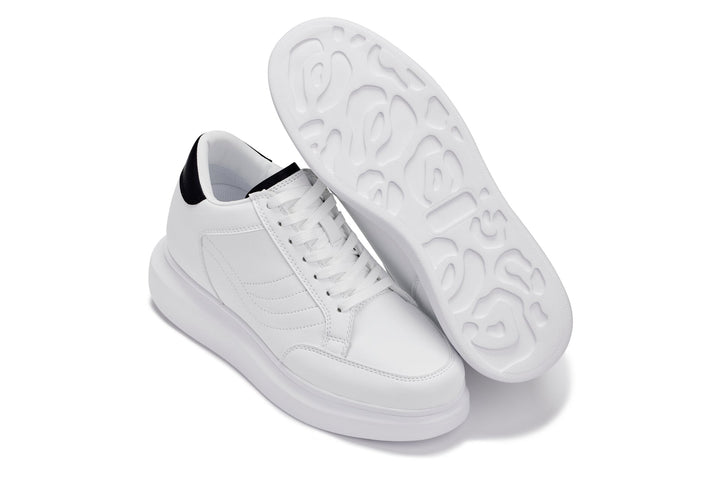 CALTO - Q511 - 2.6 Inches Taller Lightweight (White/White Sole) - Chunky Sole Sneakers