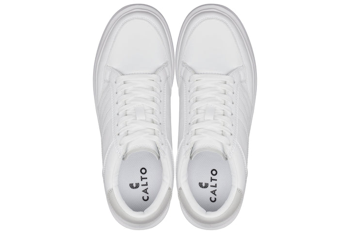 CALTO - Q512 - 2.6 Inches Taller Lightweight (Pure White/White Sole) - Chunky Sole Sneakers